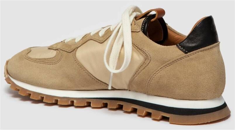 Elia Maurizi Zand Suède Runner met Zwarte Details Brown Dames