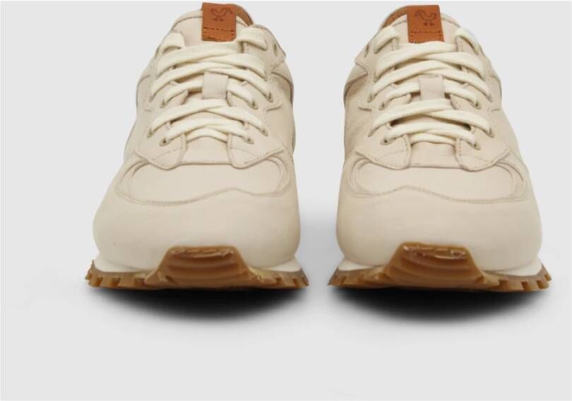 Elia Maurizi Zefiro Sneaker Ivoor Lederen Profielzool Beige Dames