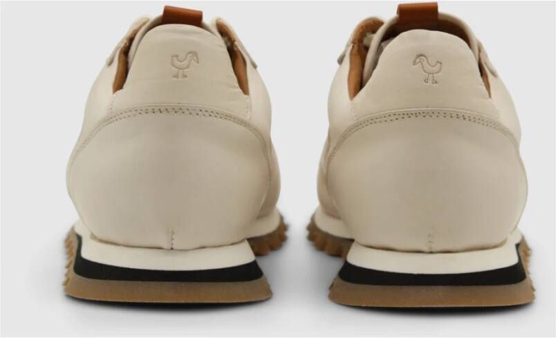 Elia Maurizi Zefiro Sneaker Ivoor Lederen Profielzool Beige Dames