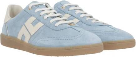 Elisabetta Franchi Hemelsblauwe Sneakers van Kalfsleer Gemaakt in Italië Blue Dames
