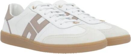 Elisabetta Franchi Kalfsleren Sneakers Beige Dames