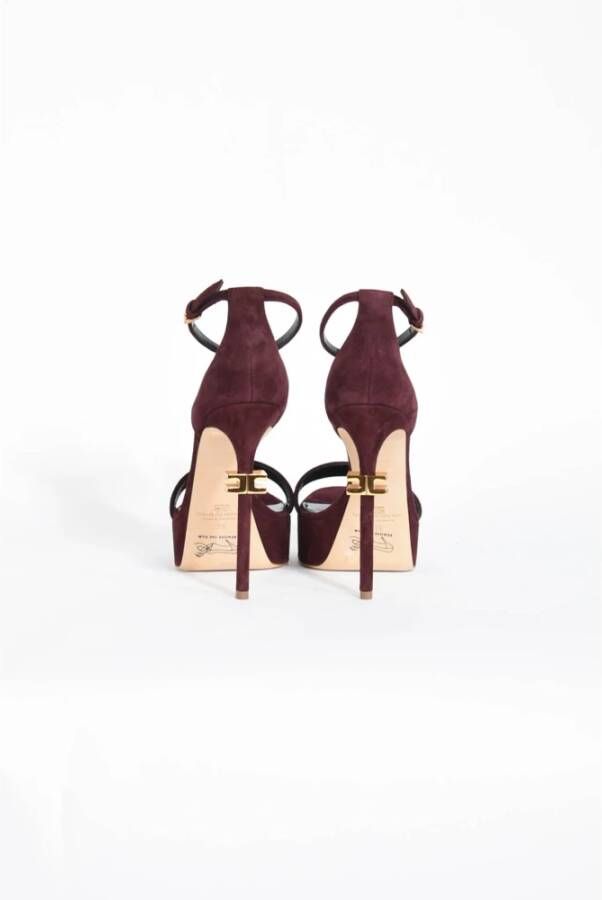 Elisabetta Franchi Leren Plateau Stiletto Sandalen