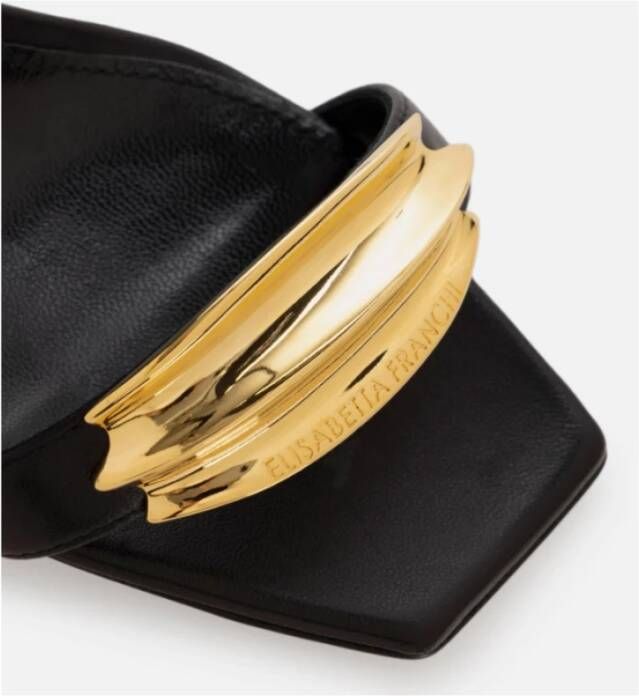 Elisabetta Franchi Leren sandalen met juweeldetail