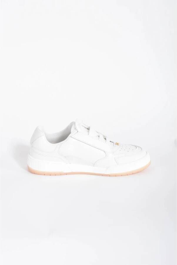 Elisabetta Franchi Leren Sneakers met Dubbel C Logo