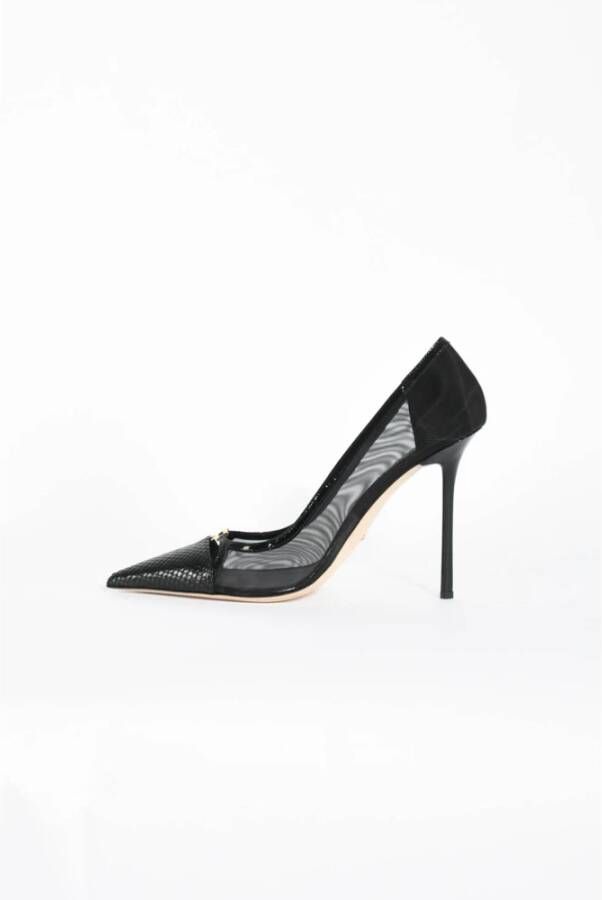 Elisabetta Franchi Python Effect Stiletto Hakken in Mesh