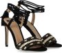 Elisabetta Franchi Zwarte sandalen met hak en kralen Zwart Dames - Thumbnail 2
