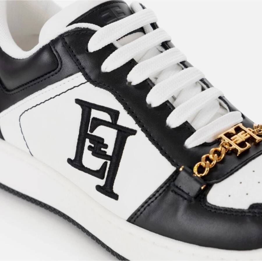 Elisabetta Franchi Witte platte schoenen katoenen veters