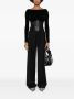Elisabetta Franchi Zwart Fluweel Inzet Sweater Boothals Rits - Thumbnail 2