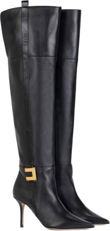 Elisabetta Franchi Zwarte laarzen met 9 cm hak
