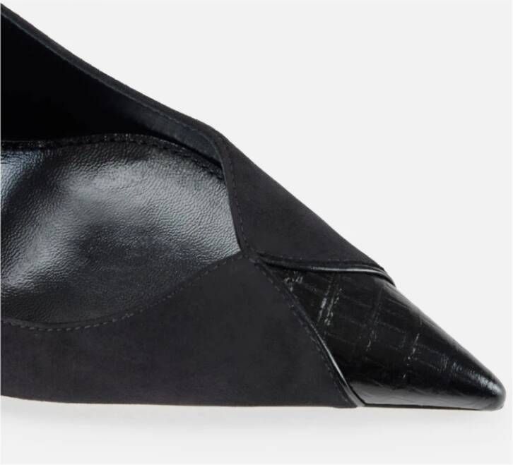 Elisabetta Franchi Zwarte Leren Pumps Beeldhouwhak