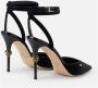 Elisabetta Franchi Zwarte Leren Sandalen met Gouden Details - Thumbnail 2