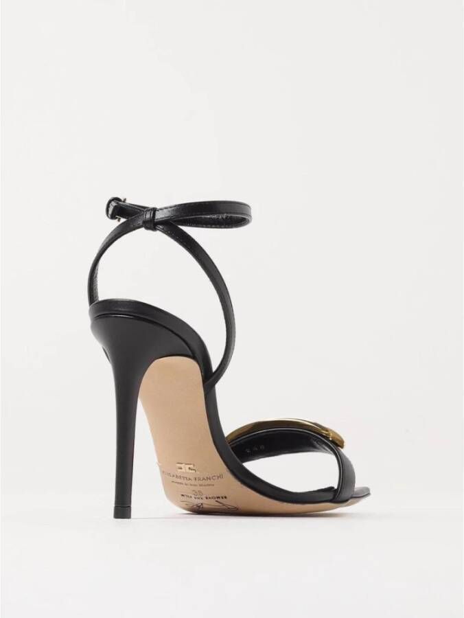 Elisabetta Franchi Zwarte sandalen met gouden accenten