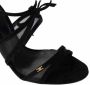 Elisabetta Franchi Zwarte Suède Strik Sandalen voor Vrouwen Black Dames - Thumbnail 8