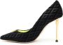 Elisabetta Franchi Zwarte Velvet Decolté met 10 cm Hak Black Dames - Thumbnail 3