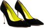 Elisabetta Franchi Zwarte Velvet Diamantpatroon Hakpumps Zwart Dames - Thumbnail 3