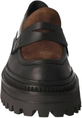 Elvio Zanon Dames Leren Loafer in Zwart Bruin