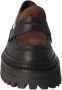 Elvio Zanon Dames Leren Loafer in Zwart Bruin - Thumbnail 2