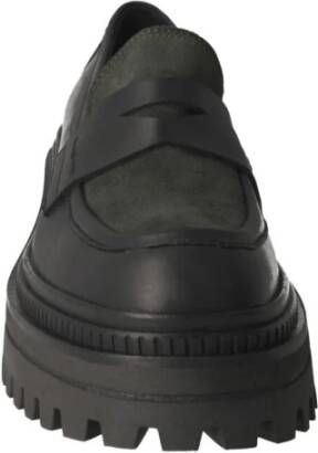 Elvio Zanon Dames Leren Loafer in Zwart Groen