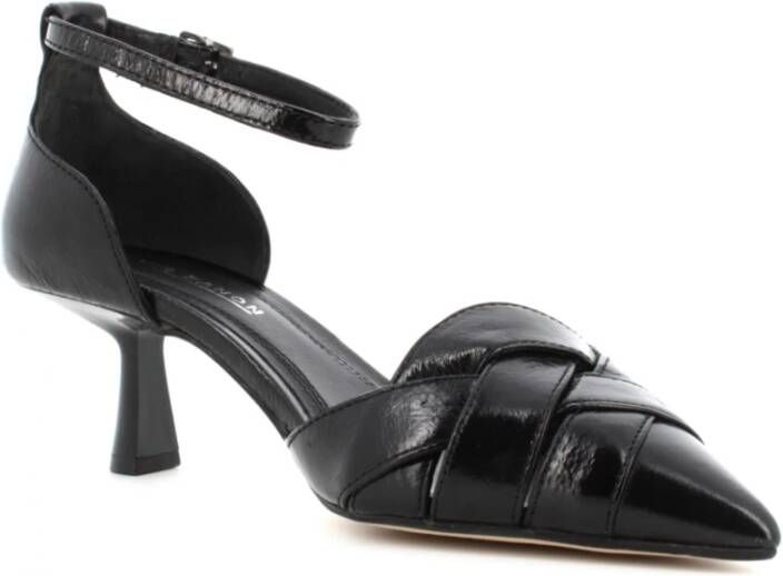 Elvio Zanon Leren Sleehak Pumps Black Dames