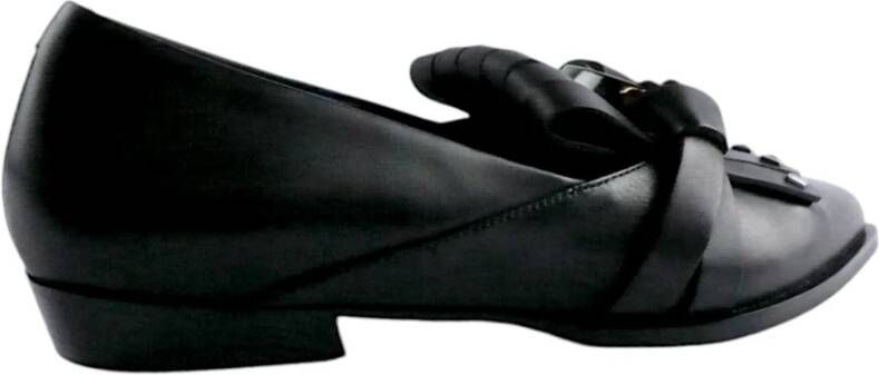 Elvio Zanon Zwarte leren loafers