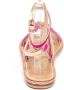 E uela Caruso Met de hand genagelde sandaal in fuchsia goud - Thumbnail 2