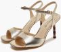 Emanuelle Vee Gouden leren sandalen met elegante 90mm bamboe-effect hak Beige Dames - Thumbnail 3