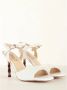 Emanuelle Vee Elegante Leren Sandalen met 90mm Bamboe Effect Hak White Dames - Thumbnail 2