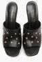 Emanuelle Vee Zwarte Leren Sandalen met Strass Details Black Dames - Thumbnail 4