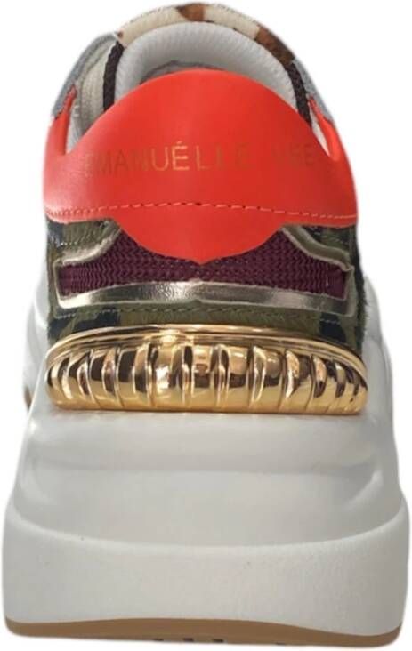 Emanuelle Vee Multicolor Leren Sneaker met Dierenprint Multicolor Dames