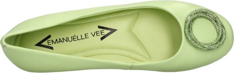 Emanuelle Vee Leren Ballerina`s met Juweeldetail