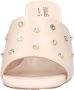 Emanuelle Vee Beige Leren Sandalen met Strass Details Beige Dames - Thumbnail 4