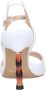 Emanuelle Vee Elegante Leren Sandalen met 90mm Bamboe Effect Hak White Dames - Thumbnail 2