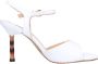 Emanuelle Vee Elegante Leren Sandalen met 90mm Bamboe Effect Hak White Dames - Thumbnail 3