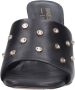 Emanuelle Vee Zwarte Leren Sandalen met Strass Details Black Dames - Thumbnail 7