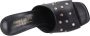 Emanuelle Vee Zwarte Leren Sandalen met Strass Details Black Dames - Thumbnail 9