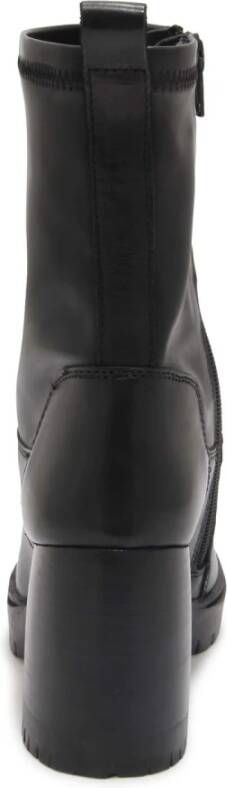 Emanuelle Vee Zwarte Stretch Enkellaarzen 8cm Hak