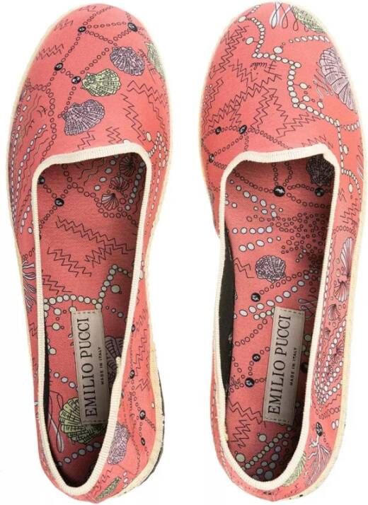 EMILIO PUCCI Kleurrijke Satijnen Ballerina Schoenen Koraal Multicolor Dames
