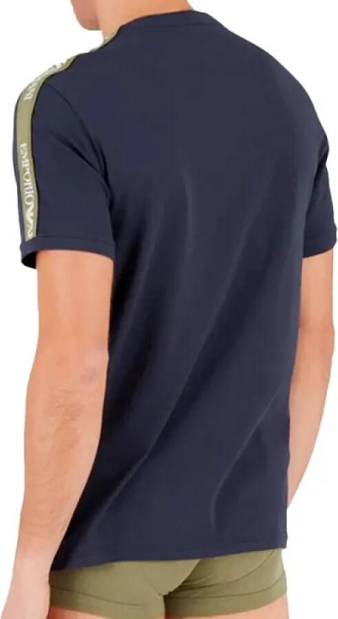 Emporio Armani Adelaar Grafisch T-shirt Blauw Katoen Heren
