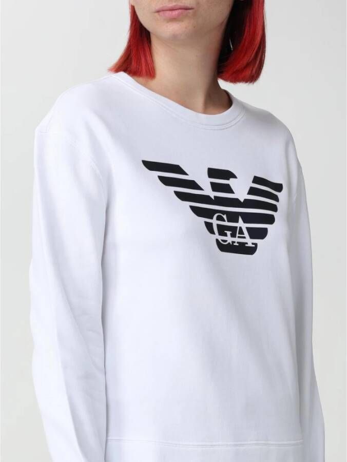 Emporio Armani Adelaar Logo Sweatshirt Wit Katoen