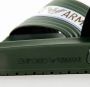 Emporio Armani Nastro Logo Slippers Green Heren - Thumbnail 2