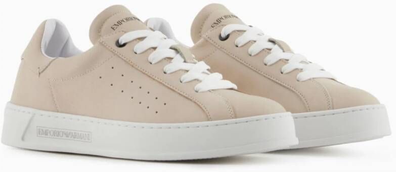 Emporio Armani Beige Leren Damesschoenen voor Casual Gebruik