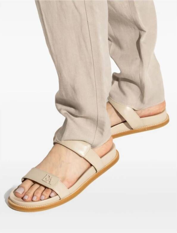 Emporio Armani Beige Sandalen met Logo Appliqué