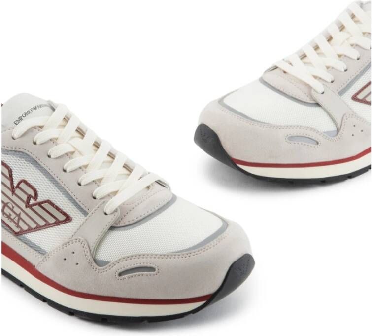 Emporio Armani Bianco Rosso Stijlvolle Sneakers