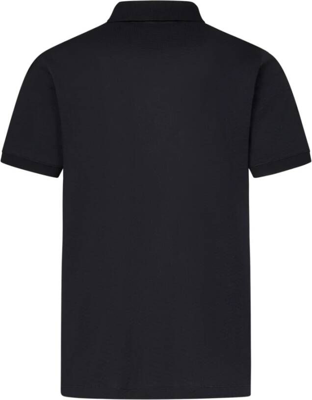 Emporio Armani Blauw Jacquard Adelaar Geborduurd Poloshirt