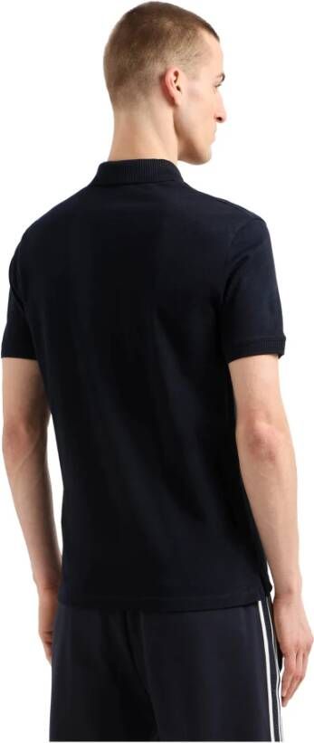 Emporio Armani Blauw Poloshirt met Adelaar Borduurwerk