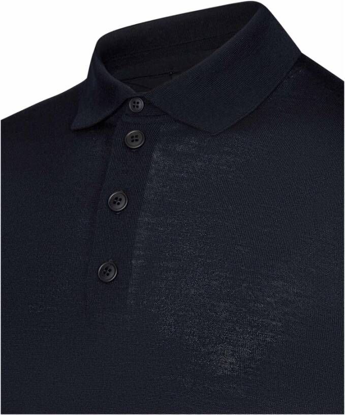 Emporio Armani Blauwe wollen trui met adelaar borduursel