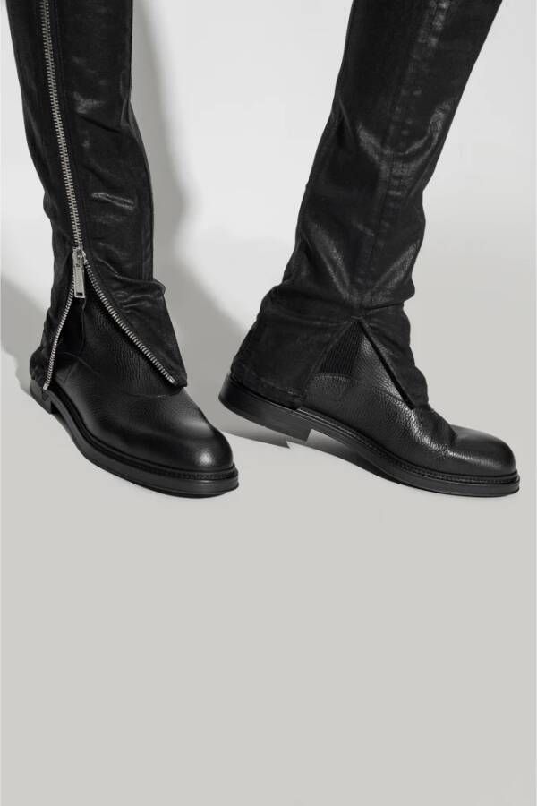 Emporio Armani Leren Chelsea-laarzen Zwart Heren