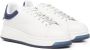 Emporio Armani Wit Blauw Leren Sneakers Vetersluiting White Heren - Thumbnail 3