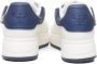 Emporio Armani Wit Blauw Leren Sneakers Vetersluiting White Heren - Thumbnail 4