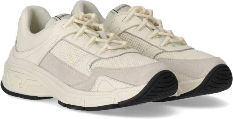 Emporio Armani Cream Sneaker Wit Heren